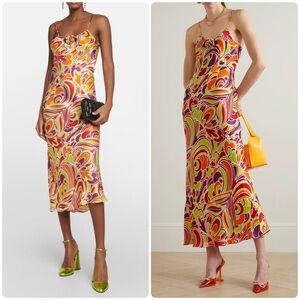 RODARTE Printed Satin Slip Dress